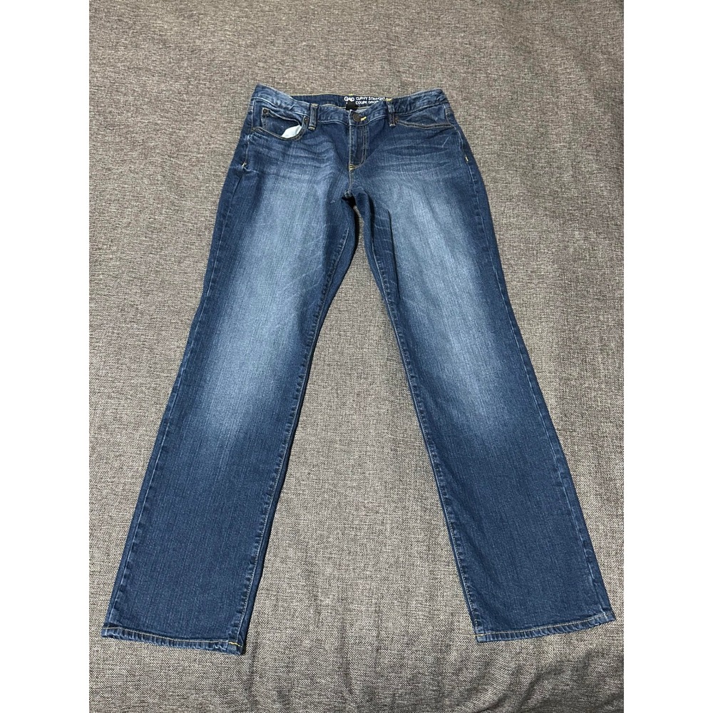Gap Women's 14/32L Jeans Curvy Straight Fit Blue Denim Medium Wash